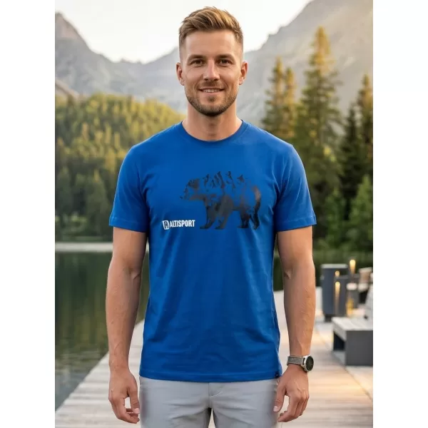  Tricou bărbătesc cu mâneci scurte ALTISPORT ALM193129 SNORKEL ALBASTRU 