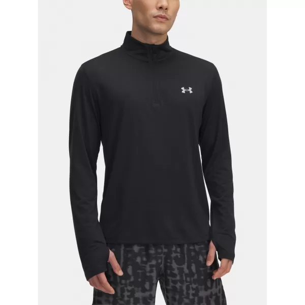  Tricou pentru bărbați UNDER ARMOUR UA LAUNCH 1/4 ZIP 6005542-001 NEGRU 