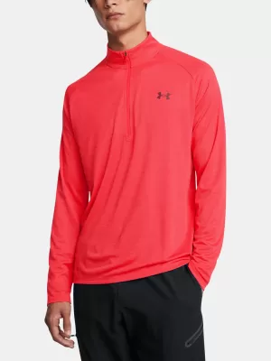 Tricou pentru bărbați UNDER ARMOUR UA TECH TEXTURED 1/2 ZIP ROŞU
