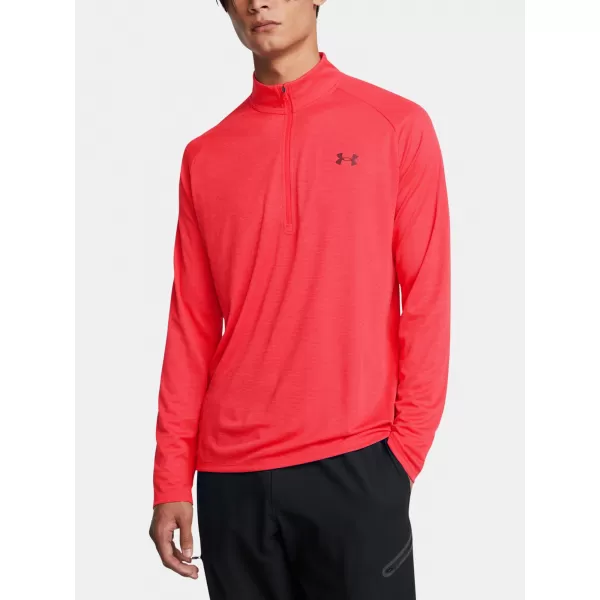  Tricou pentru bărbați UNDER ARMOUR UA TECH TEXTURED 1/2 ZIP ROŞU 