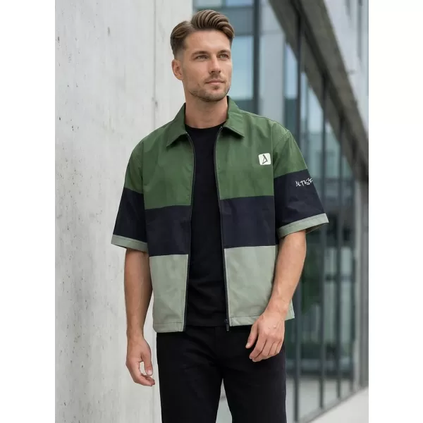  Cămașă premium pentru bărbați ALTISPORT VOJ/ALM051KOS01 KAKI 