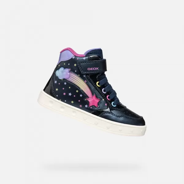  Adidași pentru fete GEOX SKYLIN J568WB0PVKCC4243 ALBASTRU ÎNCHIS 