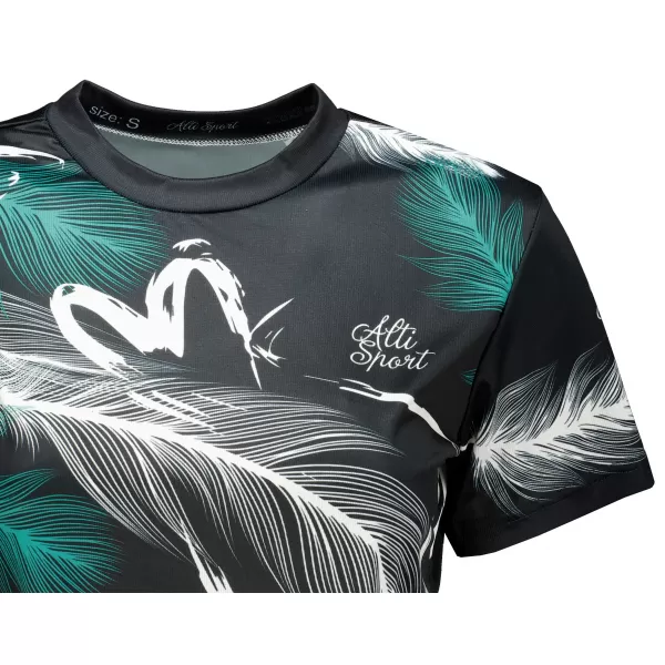  Crop top premium pentru femei ALTISPORT VOJ/ALW001TR07 ČERNÁ/TYRKYSOVÁ NEGRU/TURCOAZ 