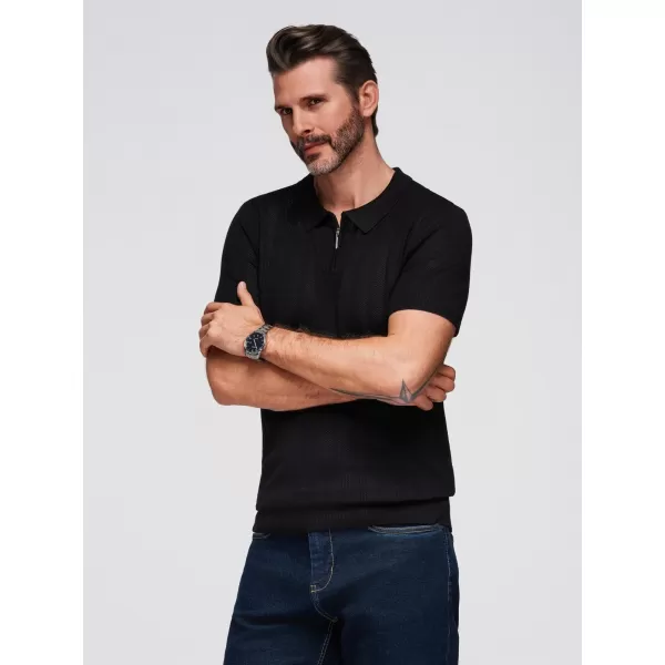  Tricou pentru bărbați OMBRE OM-POSS-0158 NEGRU 