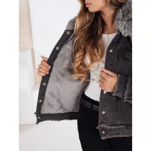  Geacă pentru doamne DSTREET FURDENIM TY5185 GRI ÎNCHIS 