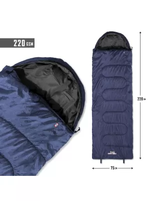 Sac de dormit PENTAGON SENTINEL SLEEPING BAG 220GR/M² D19001 ALBASTRU MIEZUL NOPȚII