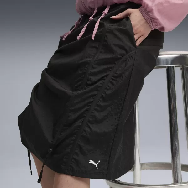  Fusta doamnelor PUMA DARE TO WOVEN MIDI SKIRT 63215001 PUMA NEGRU 