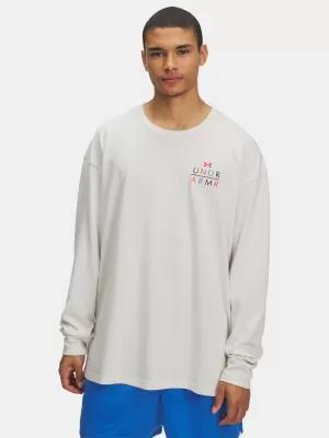 Tricou pentru bărbați UNDER ARMOUR UA HWT MODERN SPORT OS LS 6004885-110 ALB