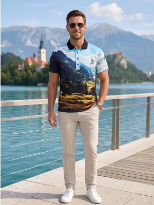 Tricou funcțional pentru bărbați cu guler premium ALTISPORT VOJ/ALM116TR05 MUNŢI