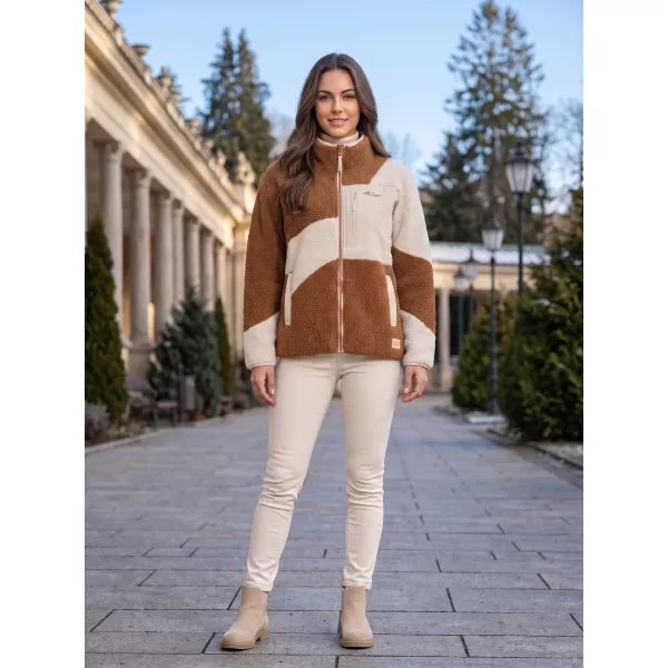  Hanorac de damă din fleece ALTISPORT GERI BEJ/MARO 