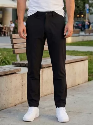 Pantaloni pentru bărbați ALTISPORT ATS TROUSER SLIM-FIT NEGRU