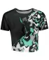 Crop top funcțional premium pentru femei ALTISPORT VOJ/ALW022TR07 ČERNÁ/TYRKYSOVÁ NEGRU/TURCOAZ