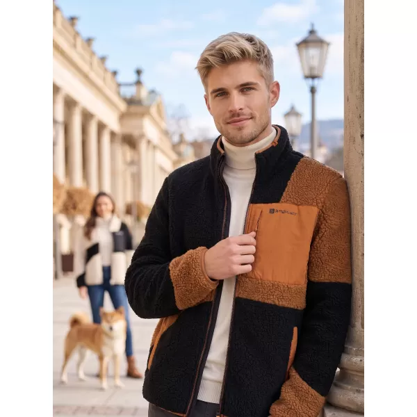  Hanorac pentru bărbați din fleece ALTISPORT GANAN NEGRU/MARO 