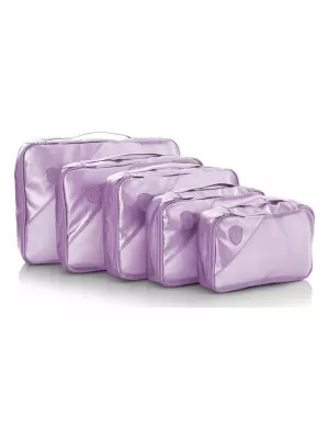 Set de organizatori HEYS METALLIC PACKING CUBE 5PC LILIAC
