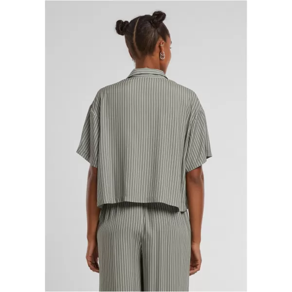  Cămașă de damă URBAN CLASSICS TB4365 MĂSLINIU PAL/ALB 