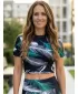 Crop top premium pentru femei ALTISPORT VOJ/ALW001TR07 ČERNÁ/TYRKYSOVÁ NEGRU/TURCOAZ