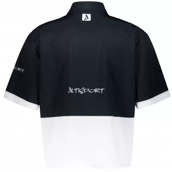  Cămașă premium pentru bărbați ALTISPORT VOJ/ALM051KOS01 ALB-NEGRU 