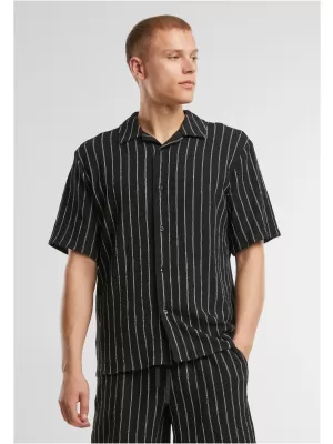 Cămașă pentru bărbați URBAN CLASSICS TB7342 NEGRU/ALB