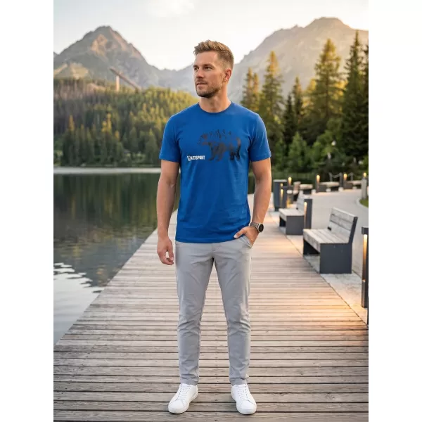  Tricou bărbătesc cu mâneci scurte ALTISPORT ALM193129 SNORKEL ALBASTRU 