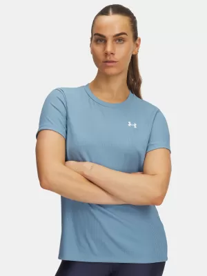 Tricou pentru femei UNDER ARMOUR TECH RIB SSC 1389852-418 ALBASTRU