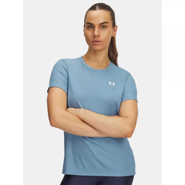  Tricou pentru femei UNDER ARMOUR TECH RIB SSC 1389852-418 ALBASTRU 