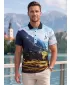 Tricou funcțional pentru bărbați cu guler premium ALTISPORT VOJ/ALM116TR05 MUNŢI