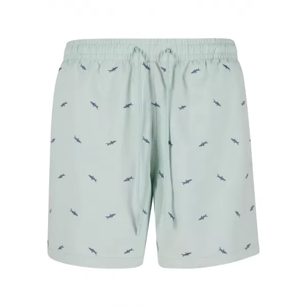  Pantaloni scurți de baie URBAN CLASSICS TB2680 FROT MINT/VINTAGE BLUE 
