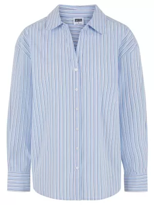 Cămaşă URBAN CLASSICS TB7176 PUDRĂ ALBASTRU/ALB