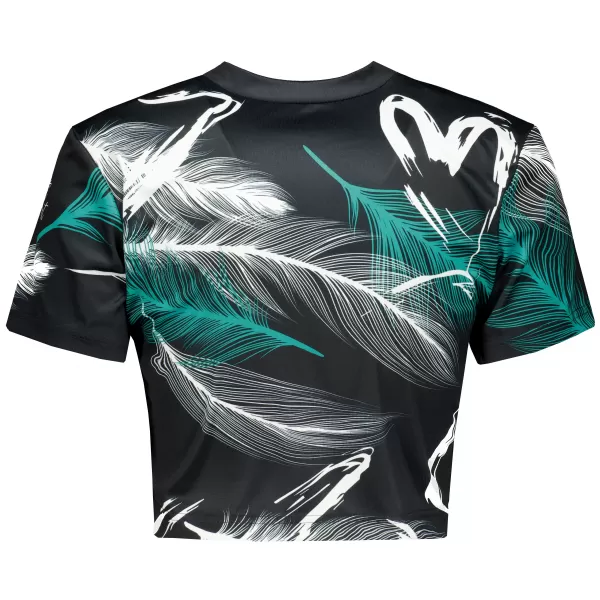  Crop top premium pentru femei ALTISPORT VOJ/ALW001TR07 ČERNÁ/TYRKYSOVÁ NEGRU/TURCOAZ 