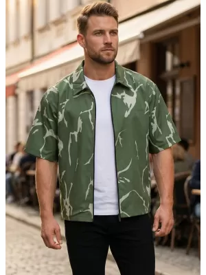 Cămașă premium pentru bărbați ALTISPORT VOJ/ALM052KOS01 KAKI