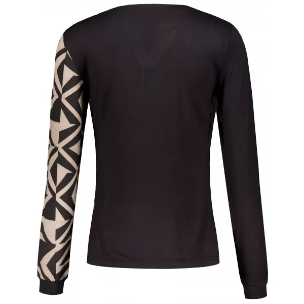  Tricou pentru femei KIXMI VIVIANE NEGRU/BEJ 