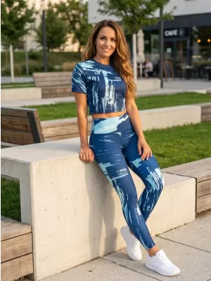 Crop top de damă premium ALTISPORT VOJ/ALW010TR07 KRÁLOVSKÁ ALBASTRU REGAL