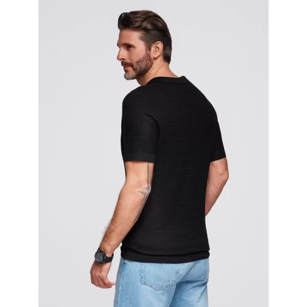  Tricou pentru bărbați OMBRE OM-POSS-0157 NEGRU 