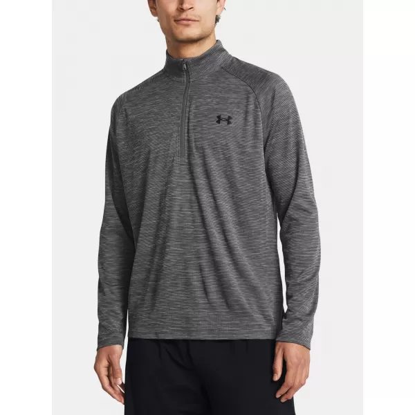  Tricou pentru bărbați UNDER ARMOUR UA TECH TEXTURED 1/2 ZIP 1382797-025 GRI 