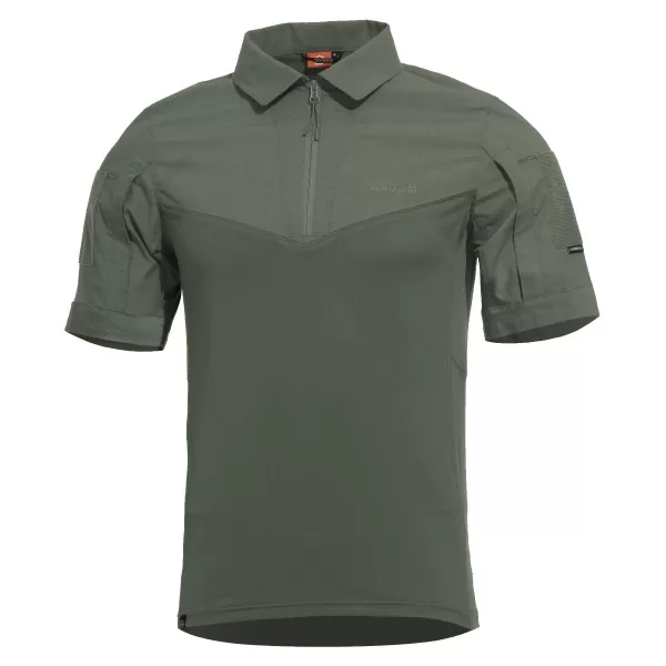  Tricou pentru bărbați cu guler PENTAGON RANGER SHORT ARM SHIRT K02013 VERDE CAMO 