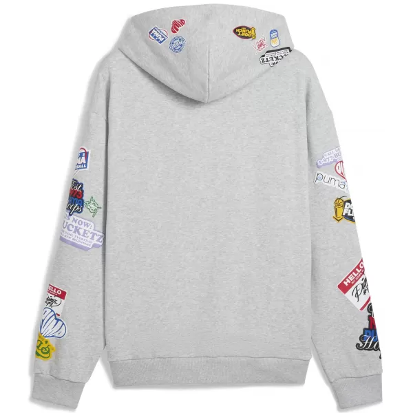  Hanorac pentru bărbați PUMA HOOPERHOTLINE PULLOVER HOODIE 63282703 ERICA GRI DESCHIS 