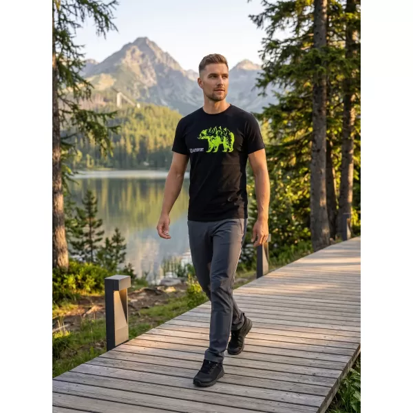  Tricou pentru bărbați cu mâneci scurte ALTISPORT ALM193129 NEGRU -GREEN 