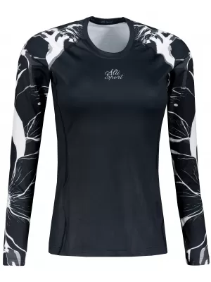 Tricou funcțional pentru femei cu mâneci lungi premium ALTISPORT VOJ/ALW114TR03 NEGRU