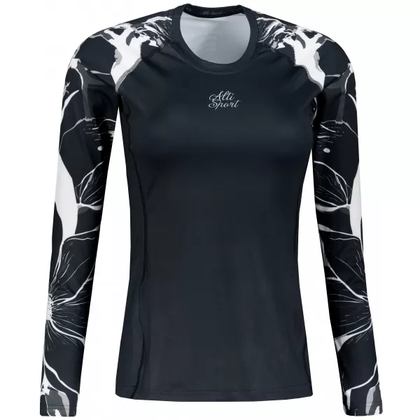  Tricou funcțional pentru femei cu mâneci lungi premium ALTISPORT VOJ/ALW114TR03 NEGRU 