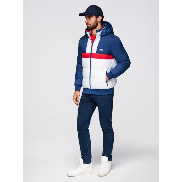  Sacou OMBRE OM-JALP-0296 ALBASTRU ȘI ALB 