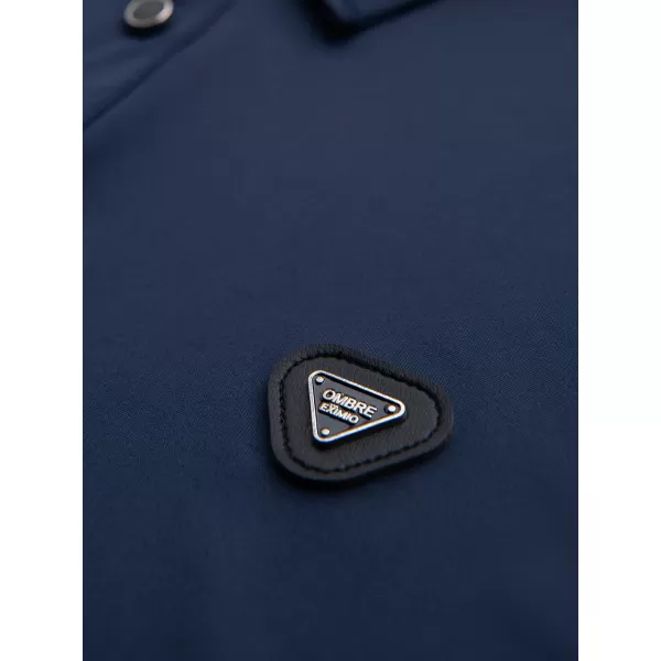  Tricou pentru bărbați cu guler OMBRE OM-POLS-0139 ALBASTRU MARIN 