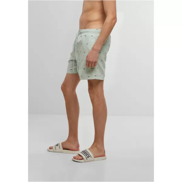  Pantaloni scurți de baie URBAN CLASSICS TB2680 FROT MINT/VINTAGE BLUE 