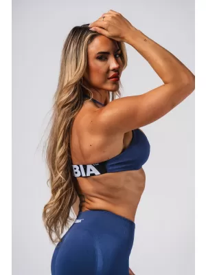 Sutien sport cu ridicare fără cusături FLOW SEAMLESS 495 BLUE Nebbia