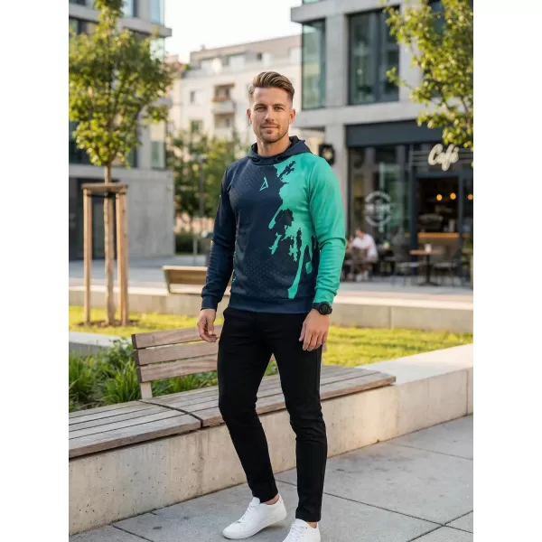  Premium cu hanorac funcțional pentru bărbați ALTISPORT VOJ/ALM112MI01 BLACK-TYRKYS 