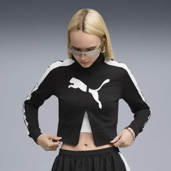  Dámská mikina PUMA FUTURE PUMA ARCHIVE T7 SLIM CROPPED TRACK JACKET 63212301 PUMA BLACK/PUMA WHITE 