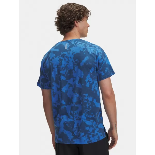  Tricou pentru bărbați UNDER ARMOUR UA LAUNCH PRINTED SS ALBASTRU 