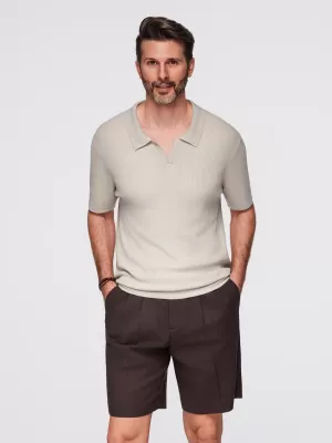 Tricou pentru bărbați OMBRE OM-POSS-0160 GRI DESCHIS