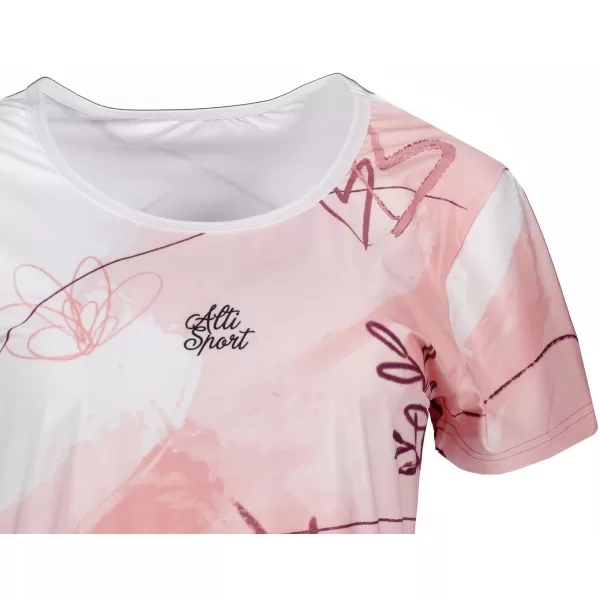  Tricou premium extins pentru femei ALTISPORT VOJ/ALW083SAT02 ALB ROZ 