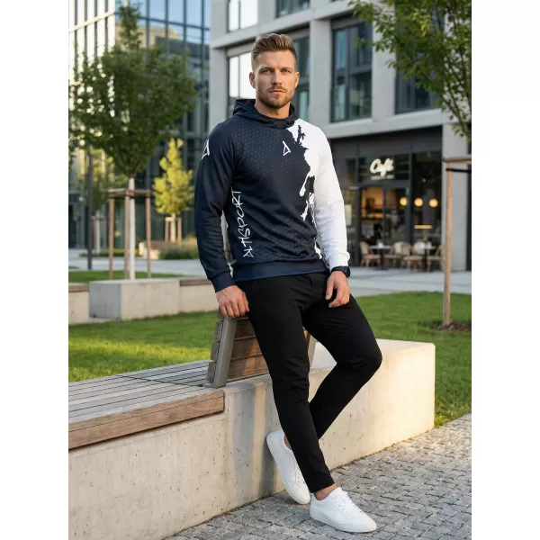  Premium cu hanorac funcțional pentru bărbați ALTISPORT VOJ/ALM112MI01 ALB-NEGRU 