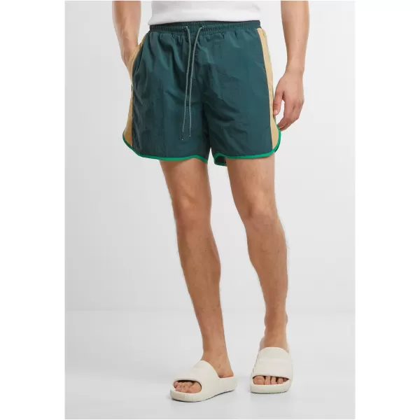 Pantaloni scurți de înot pentru bărbați URBAN CLASSICS TB7348 VERDE STICLA 